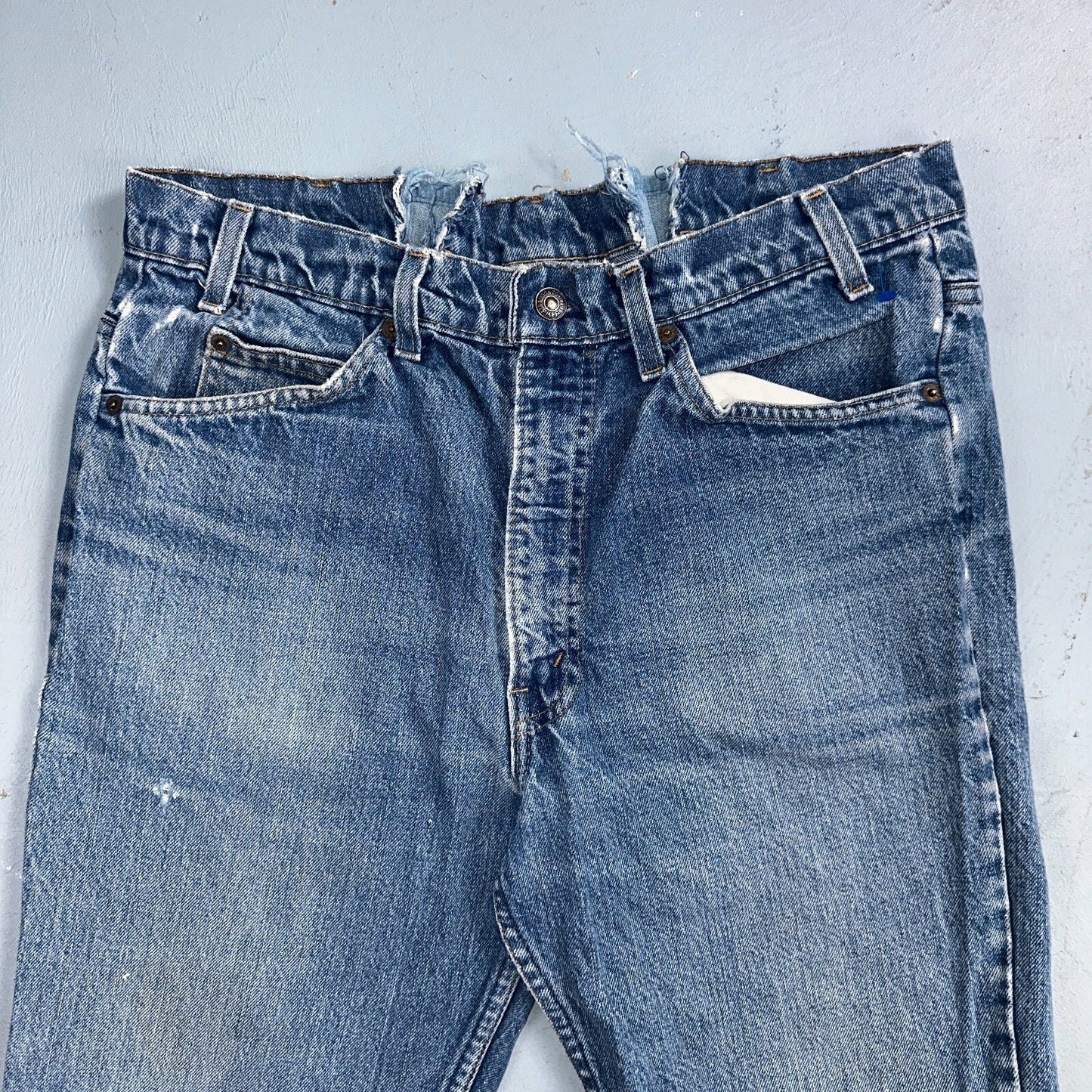 Levis 517 Vintage 80s USA Orange Tab Bootcut Flare Blue Worn Jeans Act 32x28
