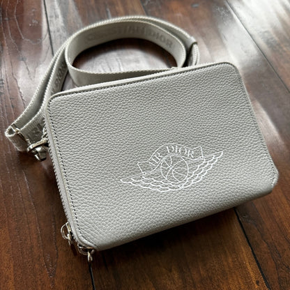 Nike Air Dior Jordan Wings Logo Grey Logo Small Rare Shoulder Bag 100% Authentic