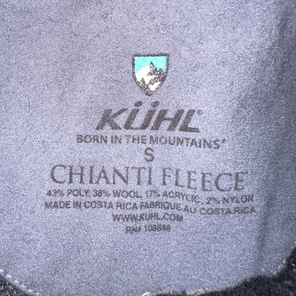 Kuhl Chianti Fleece Mens S Black Wool Blend 1/4 Zip Pullover Sweater Thumbholes