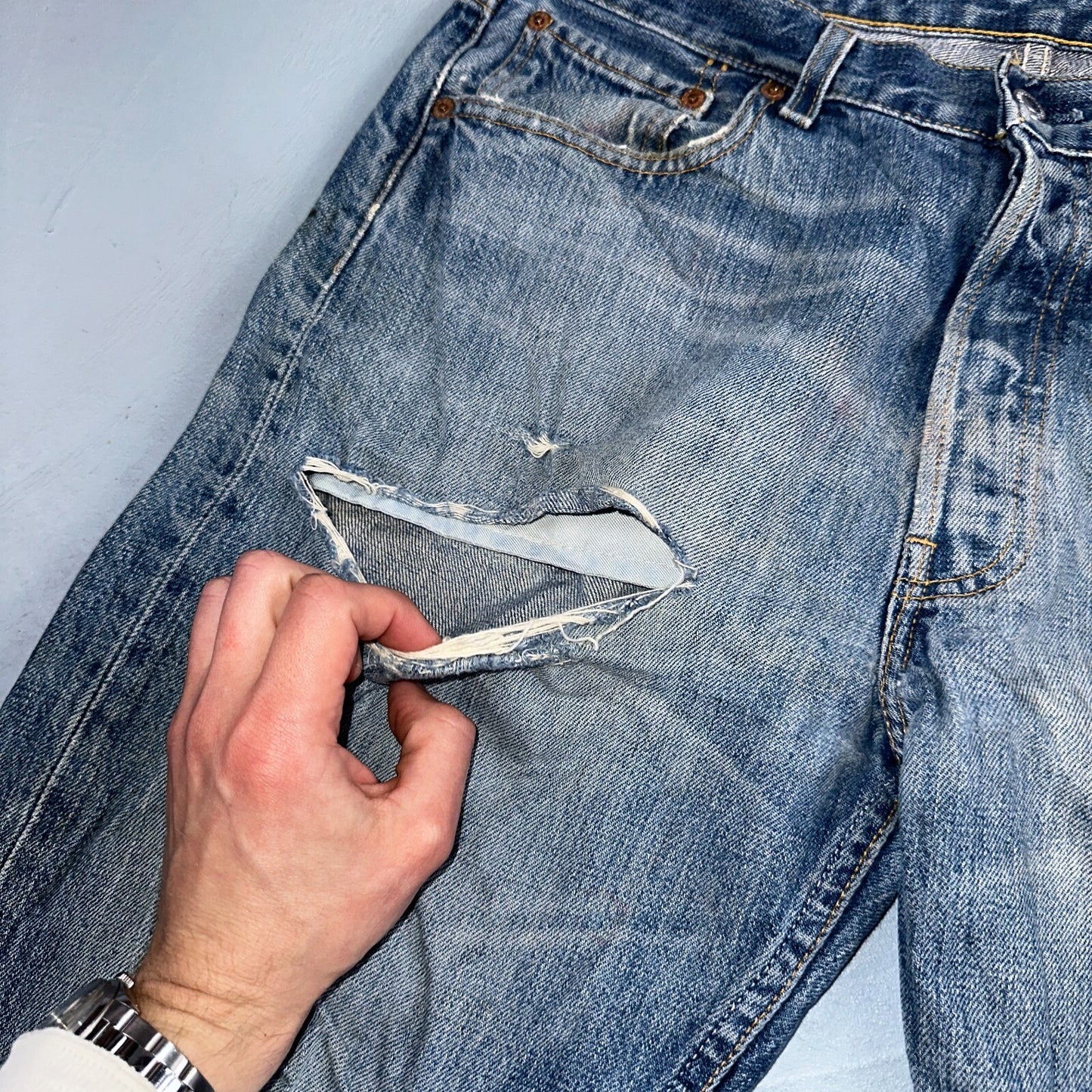 Levis 501 Vintage Y2K XX Straight Leg Jeans Blue Light Wash 34x34 Act 33x33