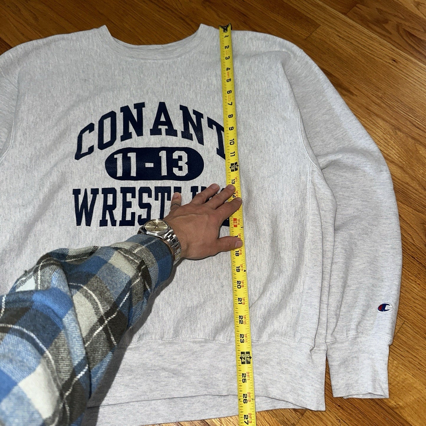 Champion Reverse Weave Vintage Wrestling Conant Sweatshirt L Y2K Gray Crewneck