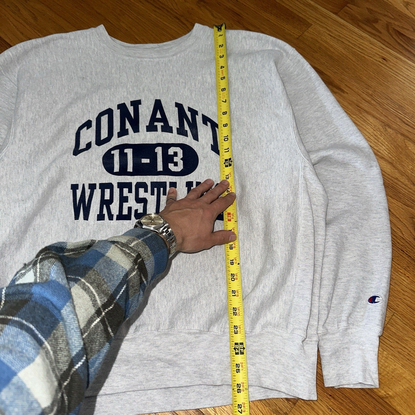 Champion Reverse Weave Vintage Wrestling Conant Sweatshirt L Y2K Gray Crewneck