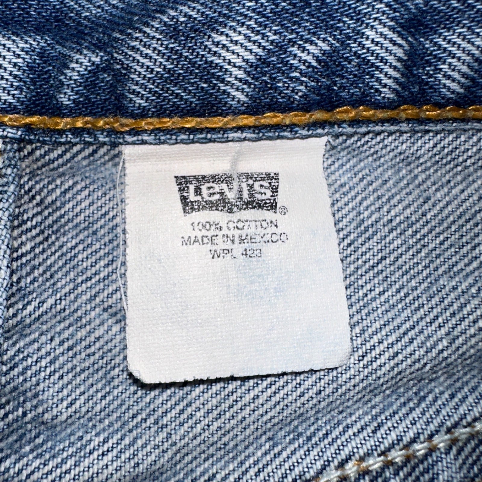 Levis 501 Vintage 90s Mexico Straight Leg Jeans Blue Light Wash 33x36 Act 31x31