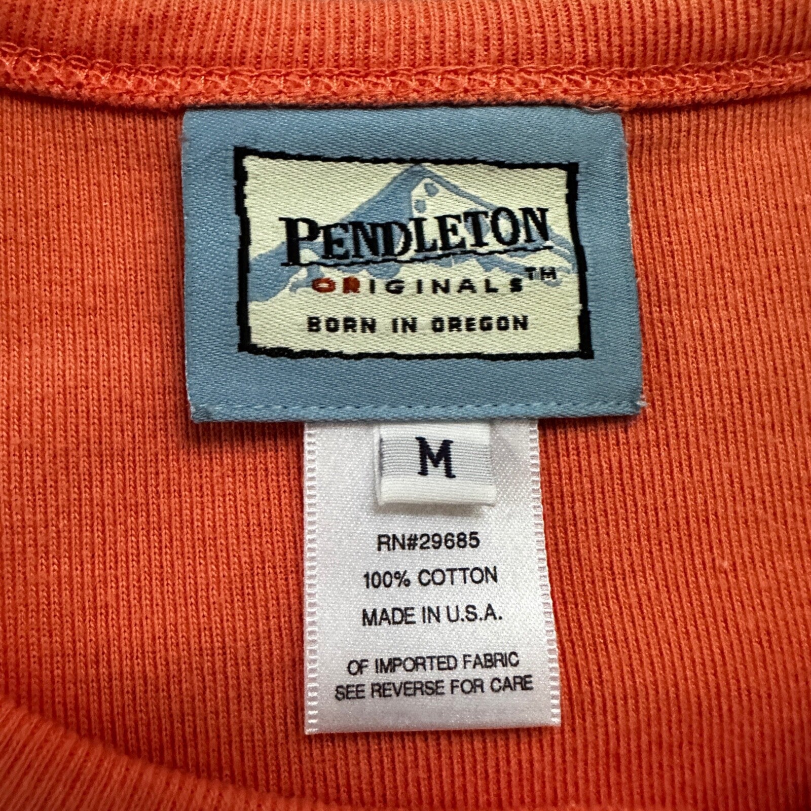 Pendleton T-Shirt Womens Size Medium Orange Short Sleeve Tee VTG Ladies Soft