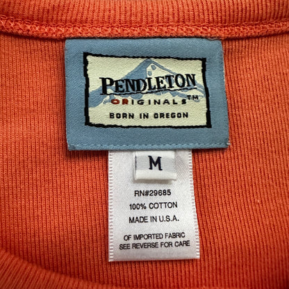 Pendleton T-Shirt Womens Size Medium Orange Short Sleeve Tee VTG Ladies Soft