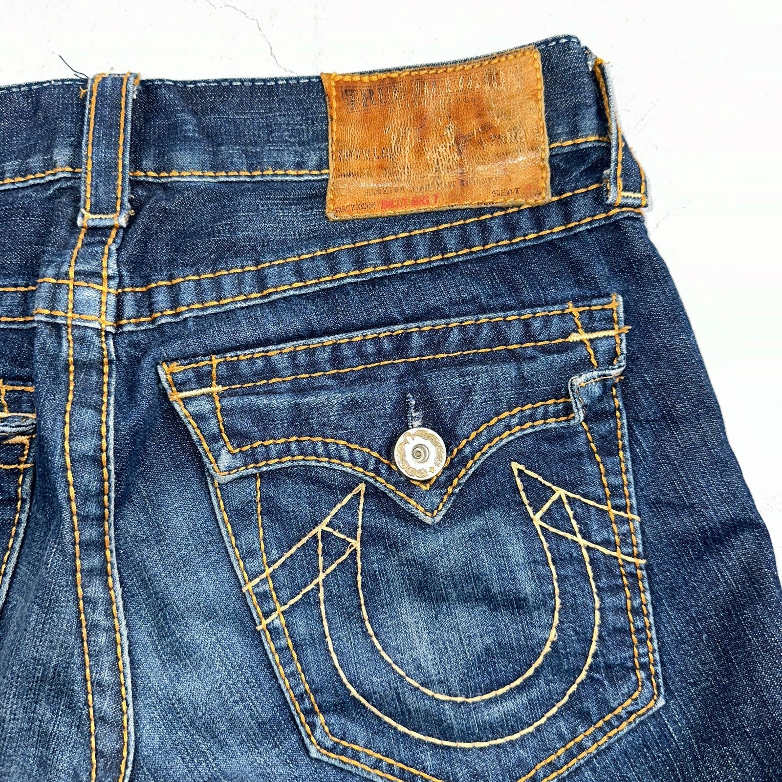 True Religion VTG Billy Big T Blue Jeans Bootcut Y2K Made USA Sz 30 (32x30)