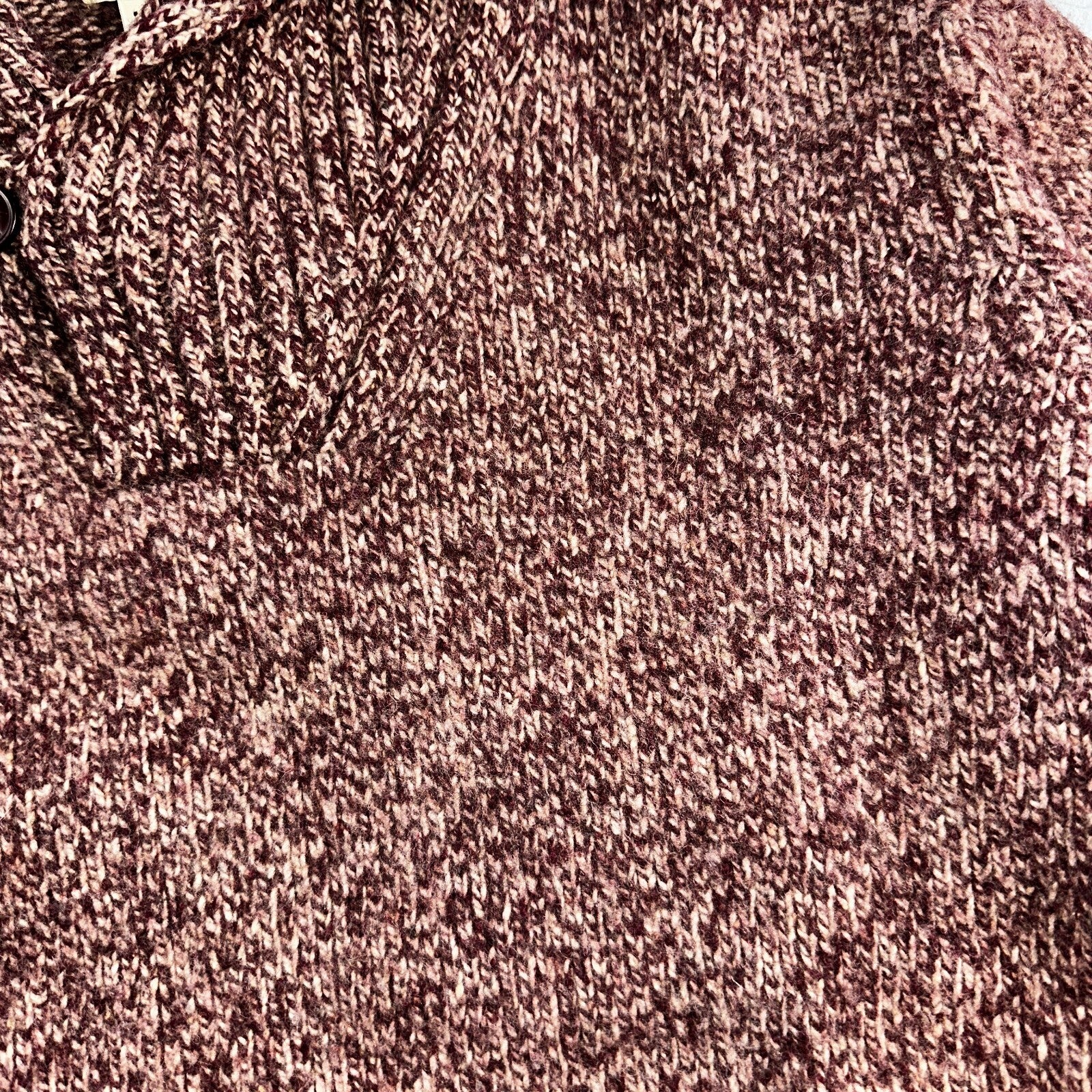 Vintage LL Bean Shawl Collar Pullover Sweater Lambswool Blend Red Men’s XL