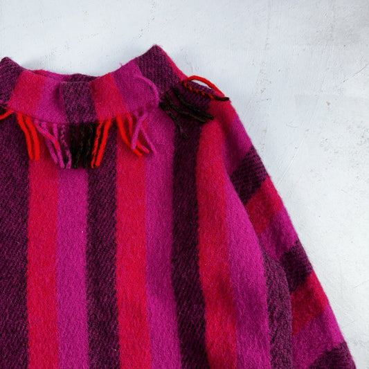 Ljungberg For Kjell Of Norway Womens Pink Striped Wool Vest Rockabilly VTG 60s