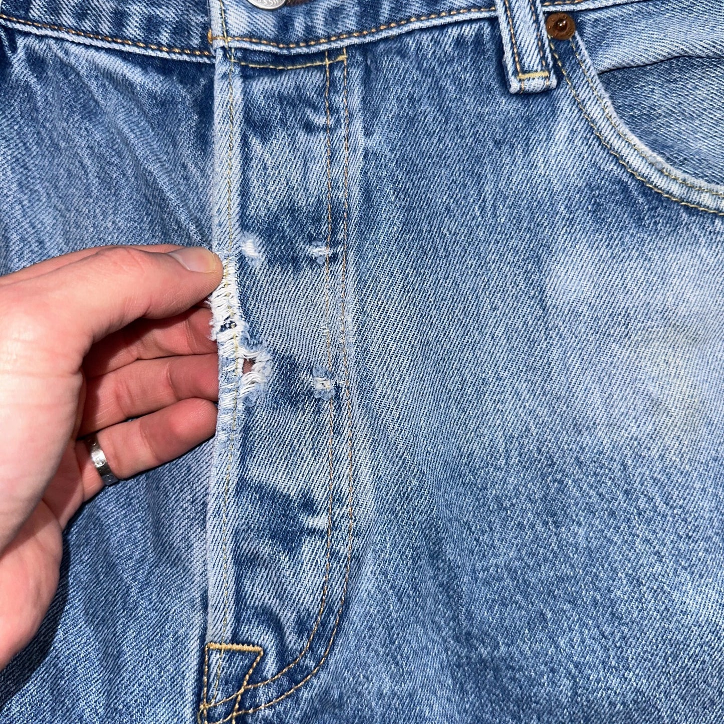 Levis 501 Y2K XX Straight Leg Jeans Blue VTG Med Wash 36x30 Act 35x28