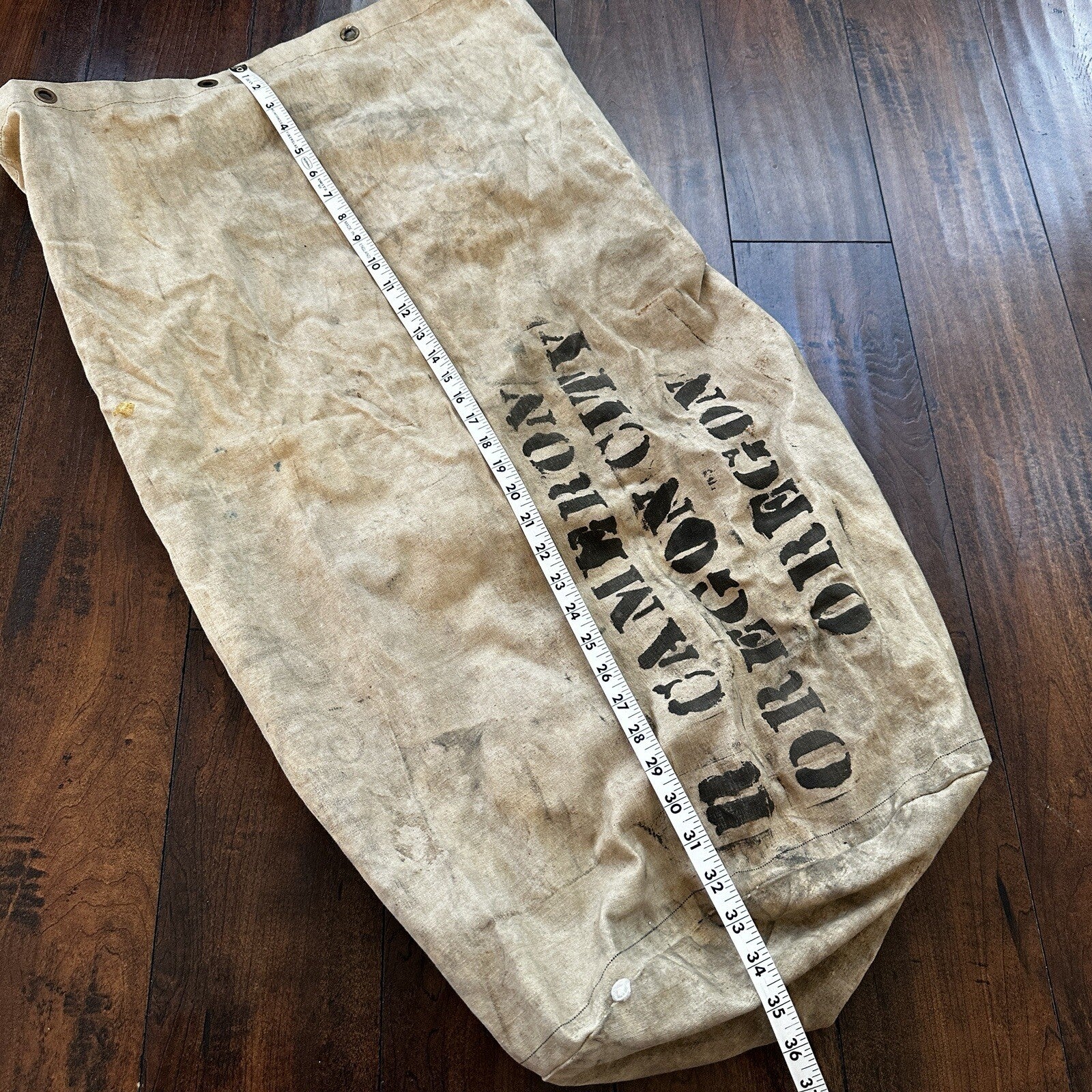 VTG WWII Canvas Garment Laundry Bag Rare Military Denim 1940s 40s 50s Stencil