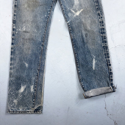 Levis 501 Vintage 80s Redline Selvedge USA XX Jeans Med Wash 28x34 Act 26x30