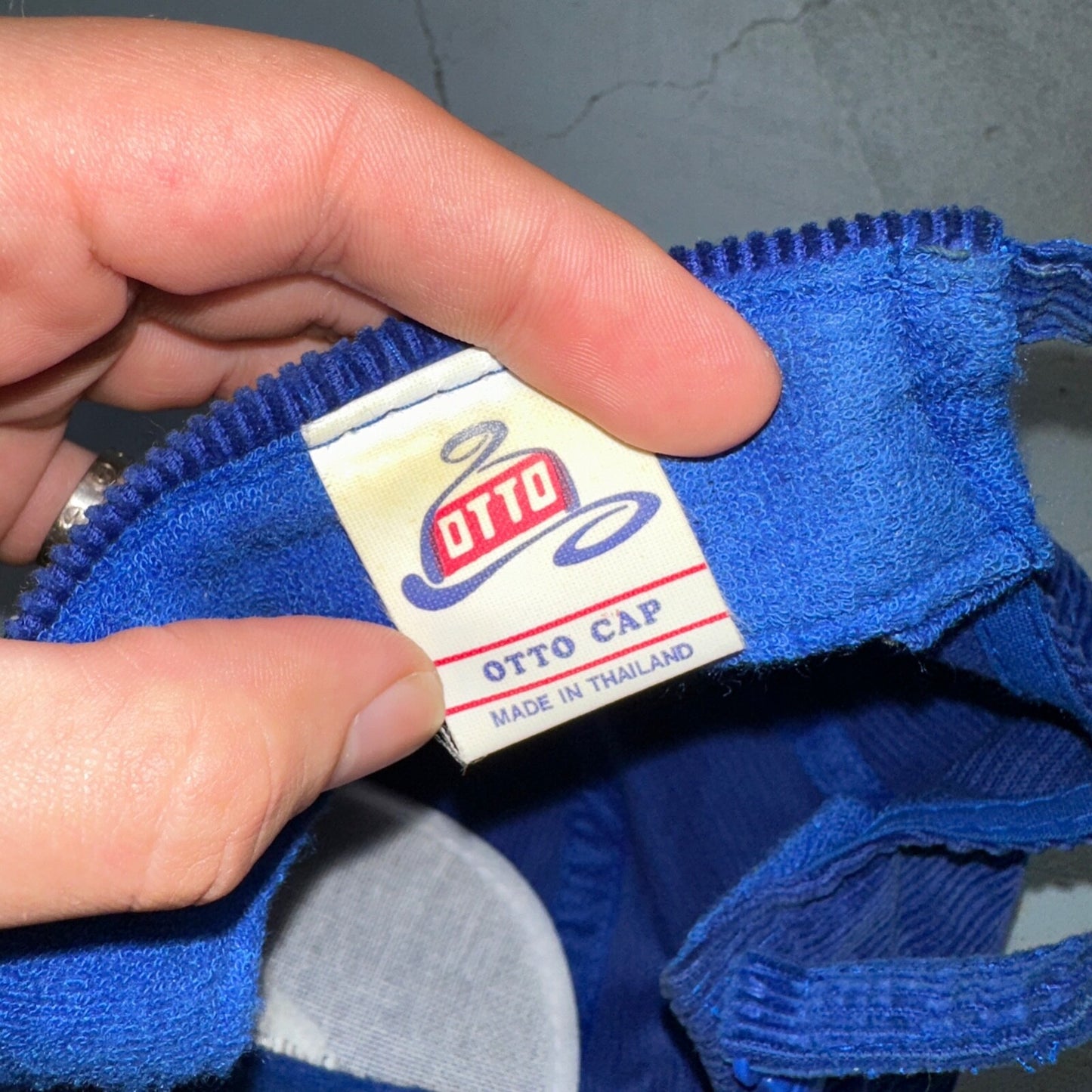 Microflect Blue Corduroy VTG Hat Cap Snapback Radio Television TV Promo Trucker