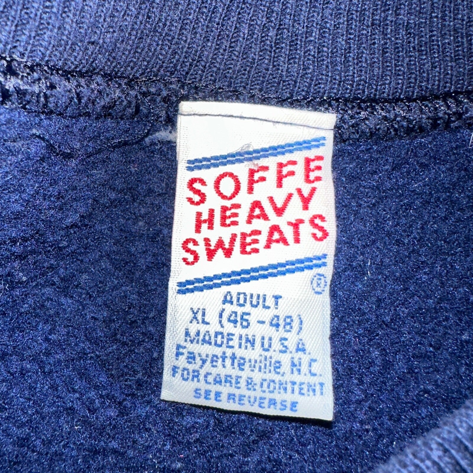 Coin Sofee Heavy Sweatshirt 90s VTG Crewneck USA Navy Basic Blue Team Member