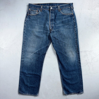 Levis 501 Vintage 90s USA XX Straight Leg Jeans Blue Med Wash 38x30 Act 36x27