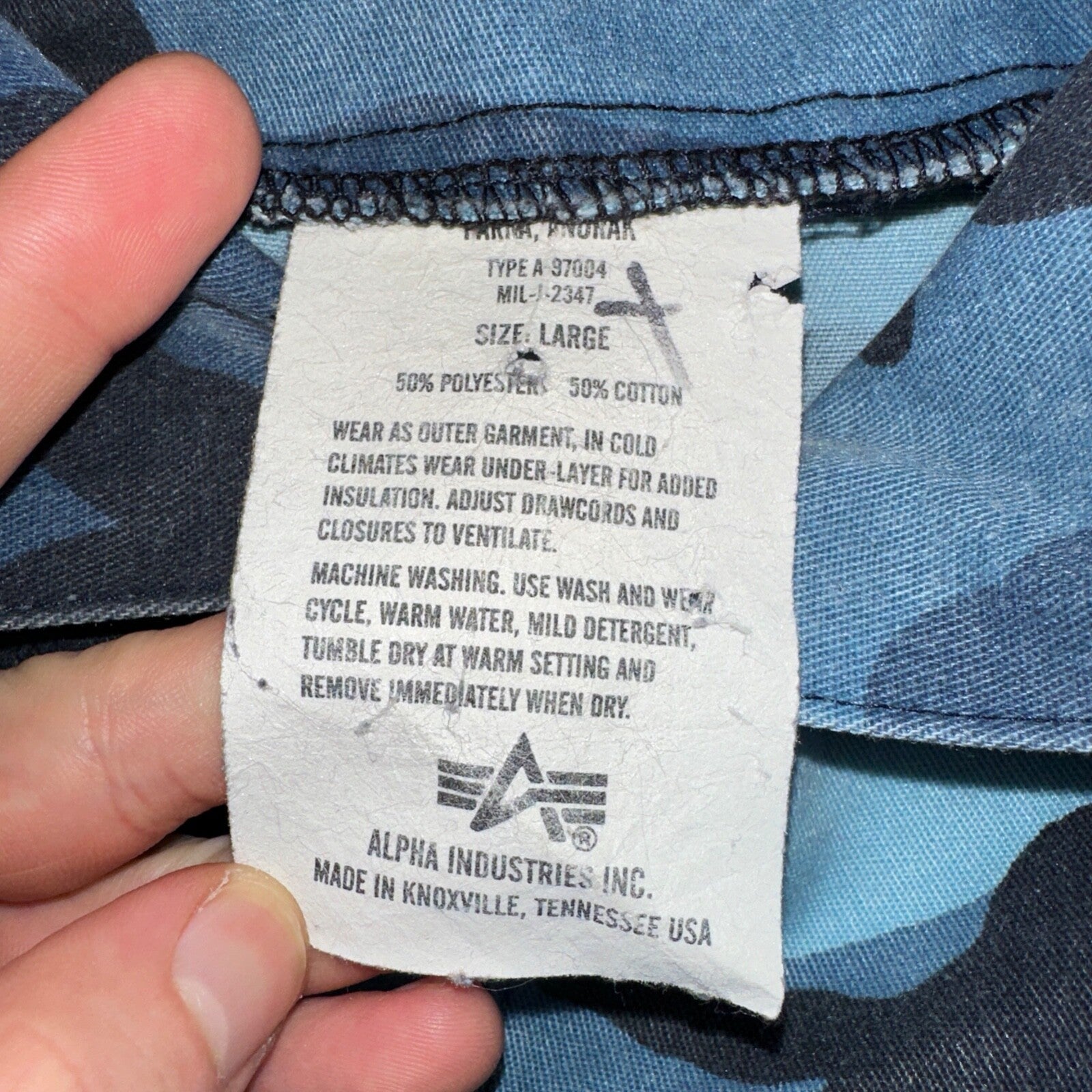 Military Snow Camo Winter Hooded Anorak Jacket Mens L Stock Alpha Industries