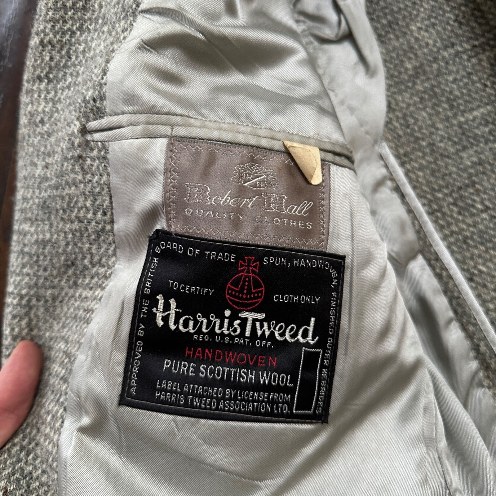 Vintage 1960s Robert Hall Smoke Grey Tweed Shaggy Flecked Blazer Jacket 60s