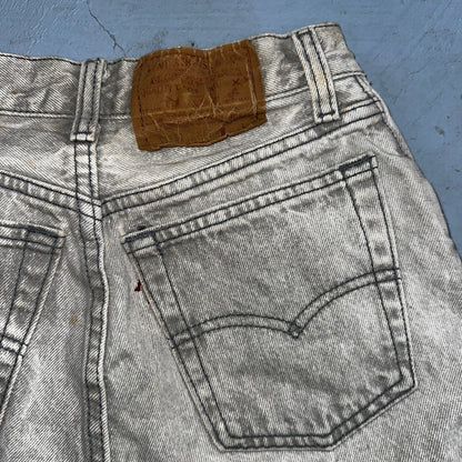 Levis 501 Vintage Jeans Women's Size 5 Gray Button Fly 22x29 USA Acid Wash