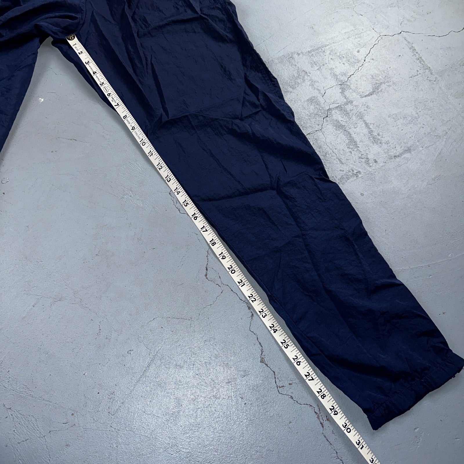 Nike VTG 90s Windbreaker Track Pants Ankle Zip Unlined Navy 1990s Essential