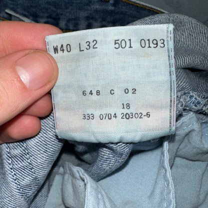 Levis 501 Vintage 90s Mexico Straight Leg Jeans 40x32 Y2K Light Wash Act 36x30