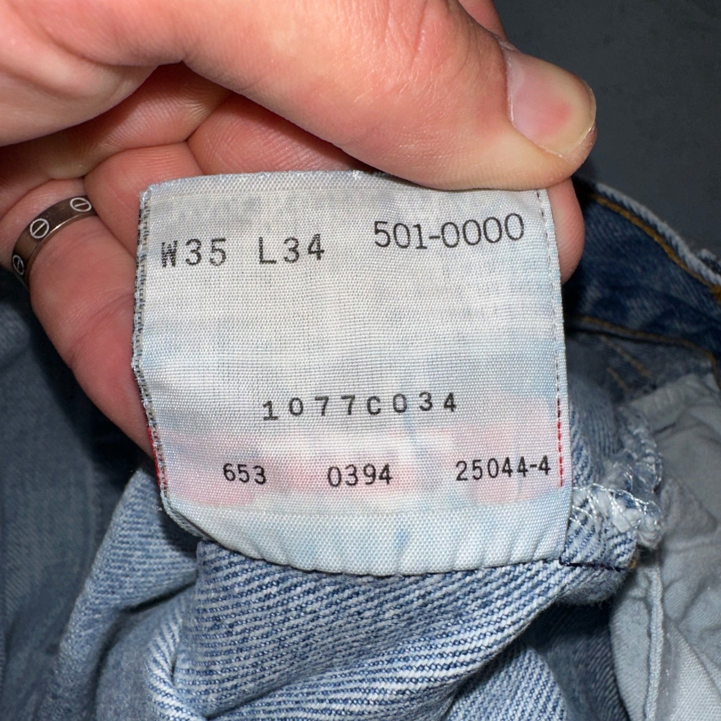 Levis 501 Vintage 90s USA XX Straight Leg Jeans Blue Light Wash 35x34 Act 31x30