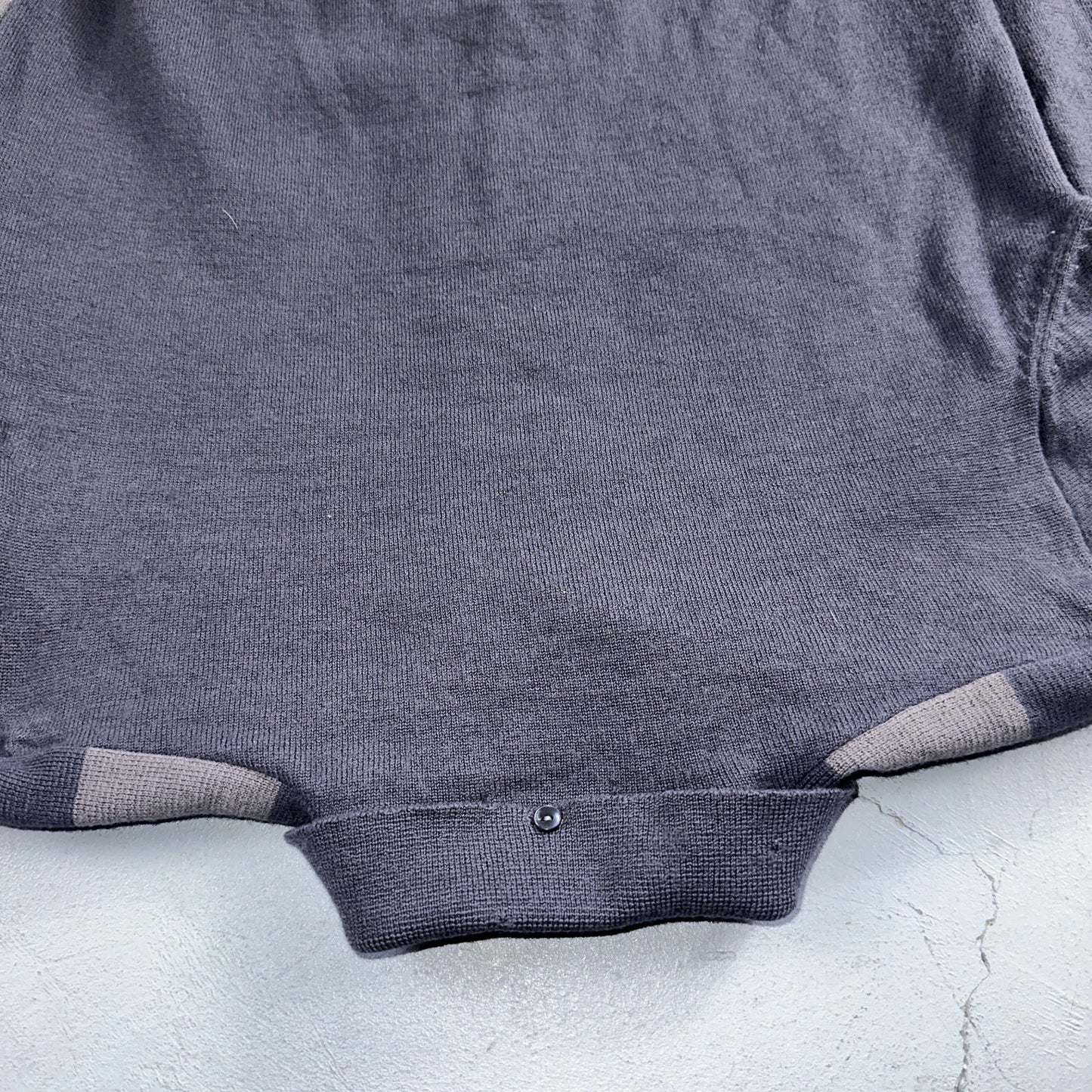 VTG 1960s Kintted Shirt Polo Gray Loop Collar Cardigan Sweater Rockabilly Kramer