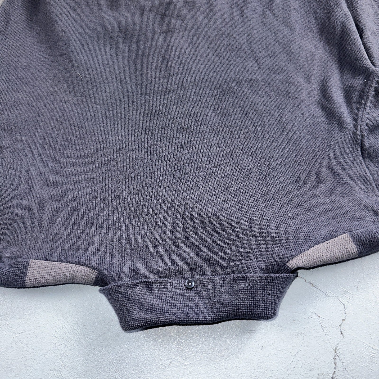 VTG 1960s Kintted Shirt Polo Gray Loop Collar Cardigan Sweater Rockabilly Kramer