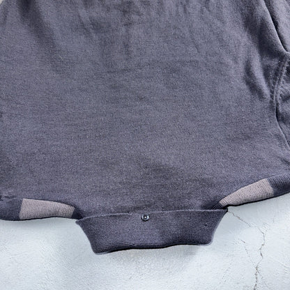 VTG 1960s Kintted Shirt Polo Gray Loop Collar Cardigan Sweater Rockabilly Kramer