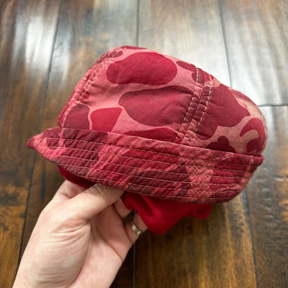 Frogskin 70s Fisherman Vintage Hat Bucket POST WWII Frog Skin Pink Red Camo