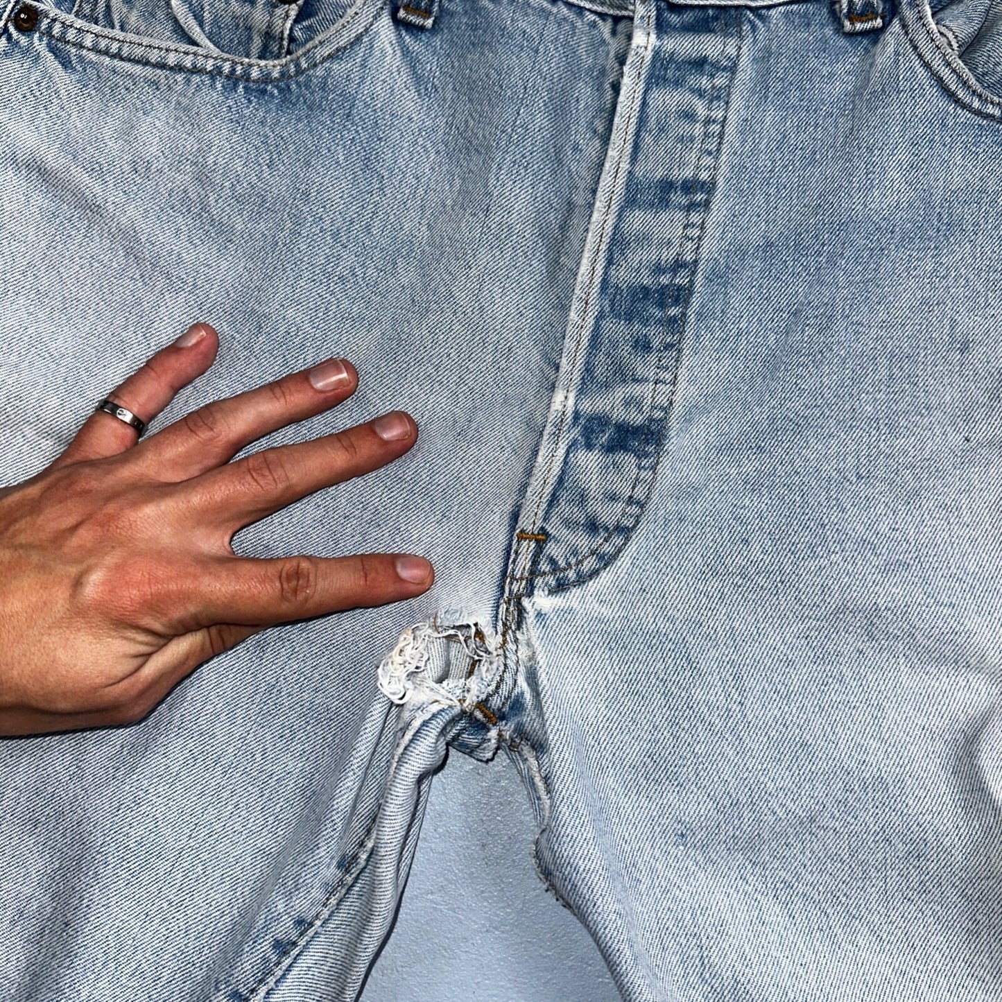 Levis 501 Vintage 80s Redline Selvedge USA XX Jeans Light Wash 38x32 Act 34x27