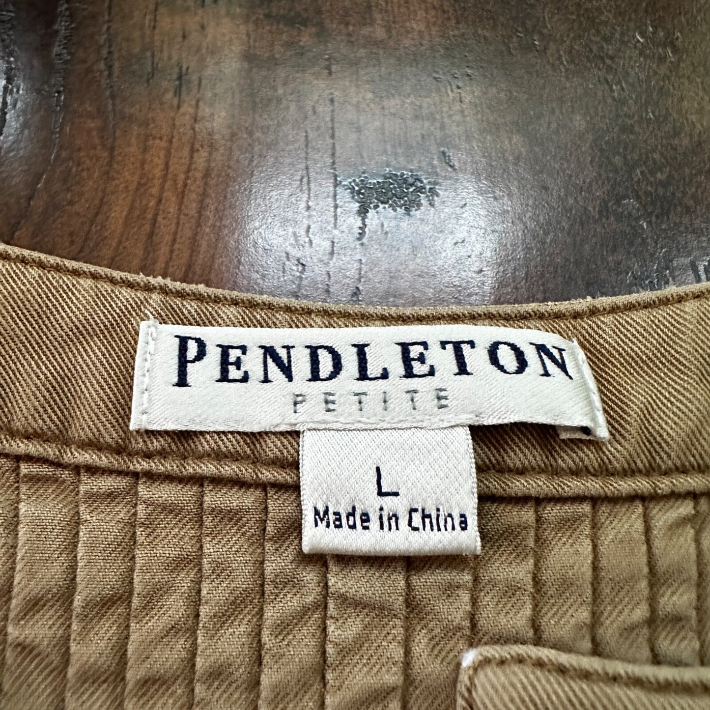 Pendleton Petite Women Jacket Crop Swing Blazer Size Large Cute Tan Brown