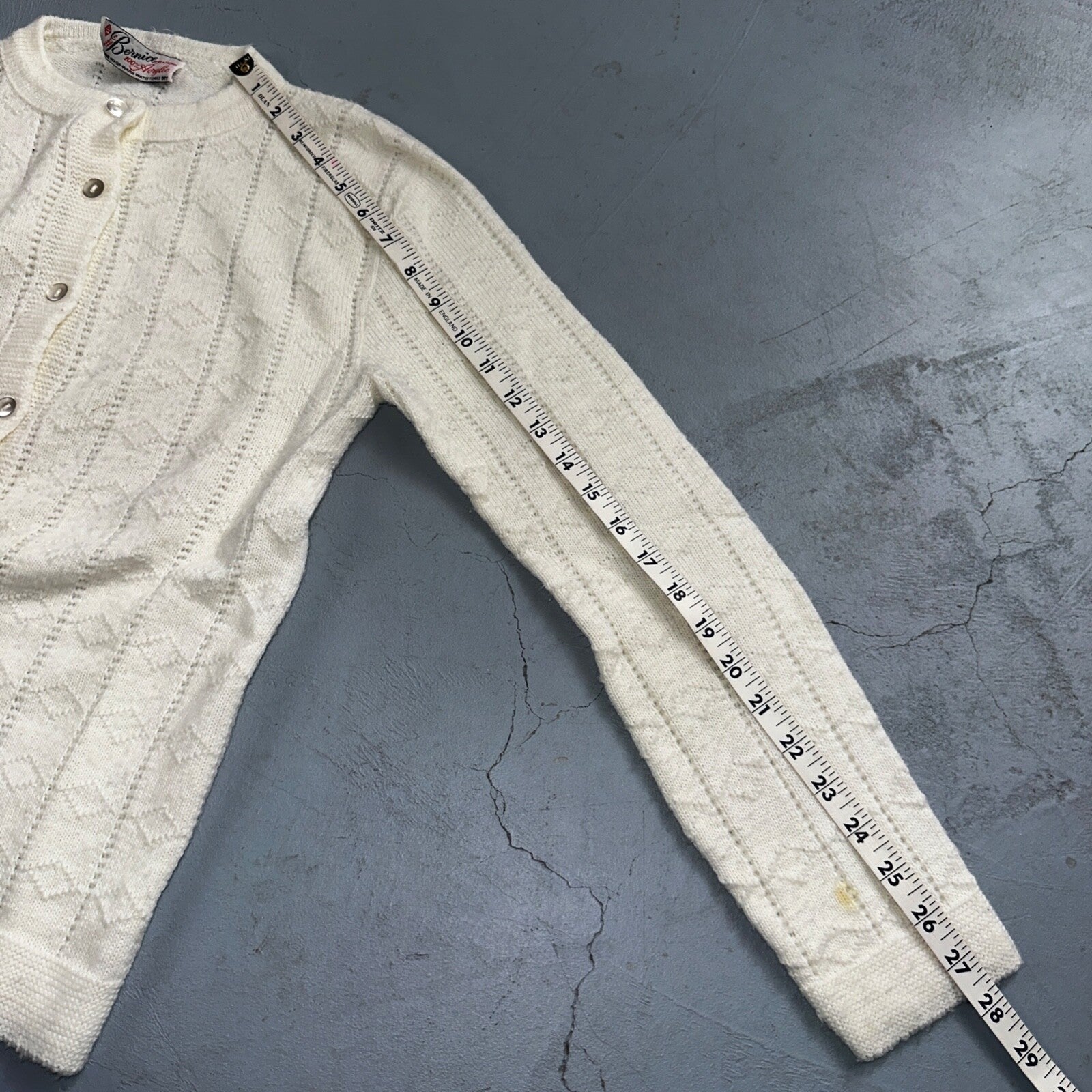 Vintage BERNICE CREATIONS Orlon Acrylic Knit Cardigan Sweater Rockabilly 70s