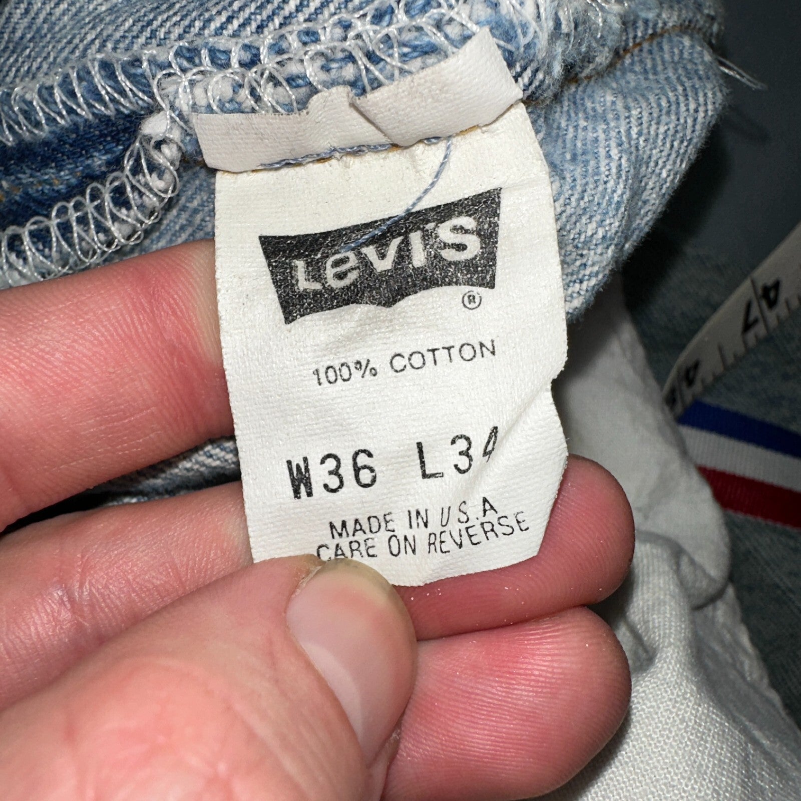 Levis 501 Vintage 90s USA XX Straight Leg Jeans Blue Custom Love 36x34 Act 33x32