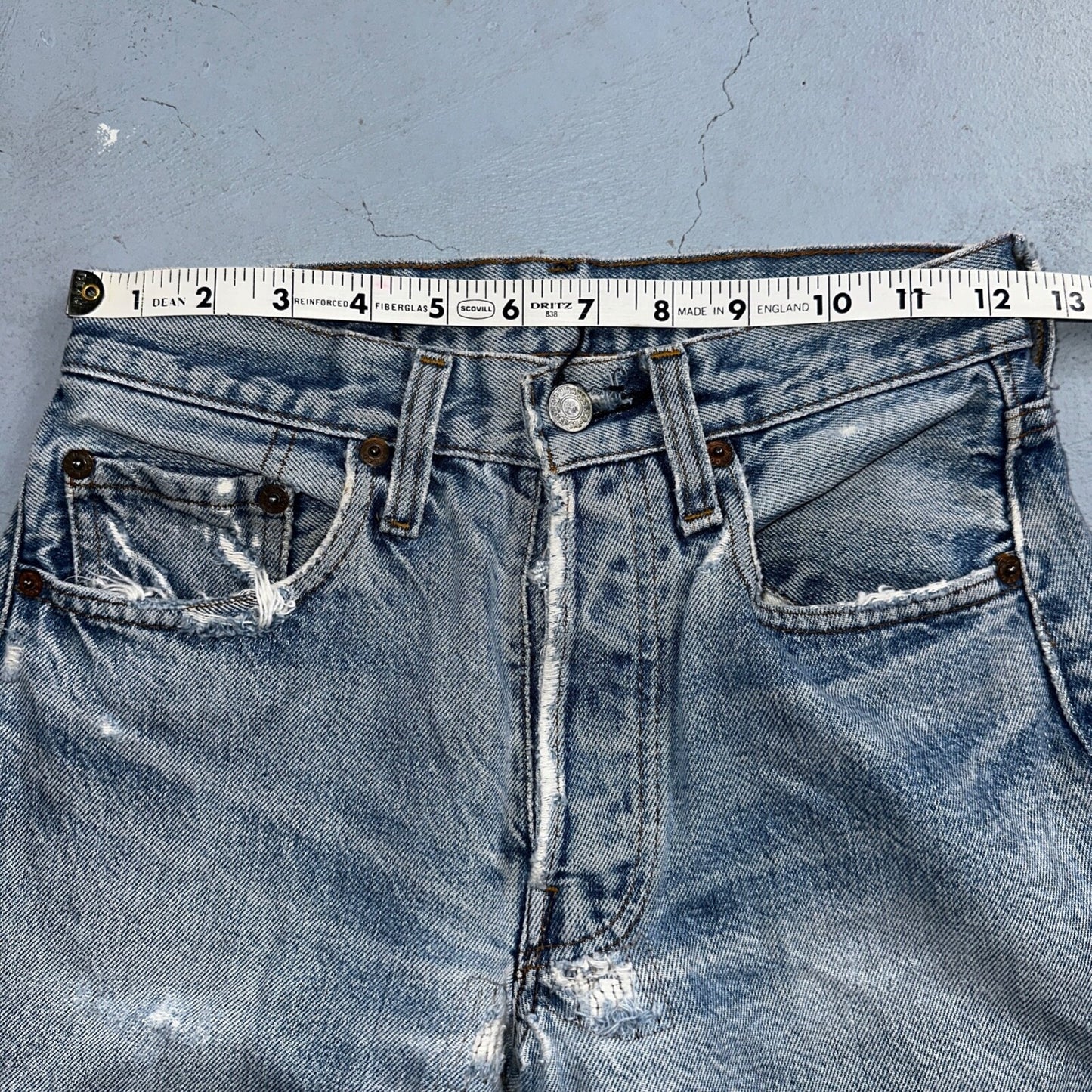 Levis 501 Vintage 80s Redline Selvedge USA XX Jeans Light Wash 524 Act 25x29