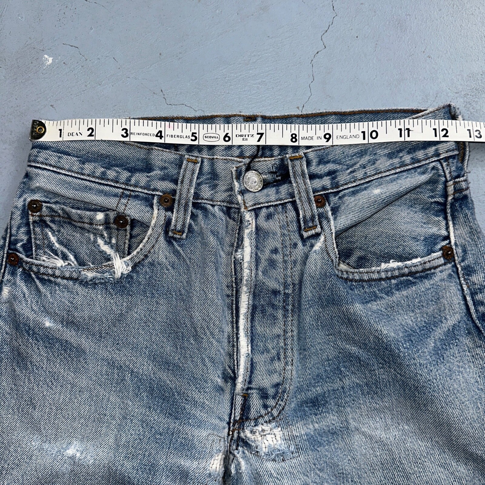 Levis 501 Vintage 80s Redline Selvedge USA XX Jeans Light Wash 524 Act 25x29