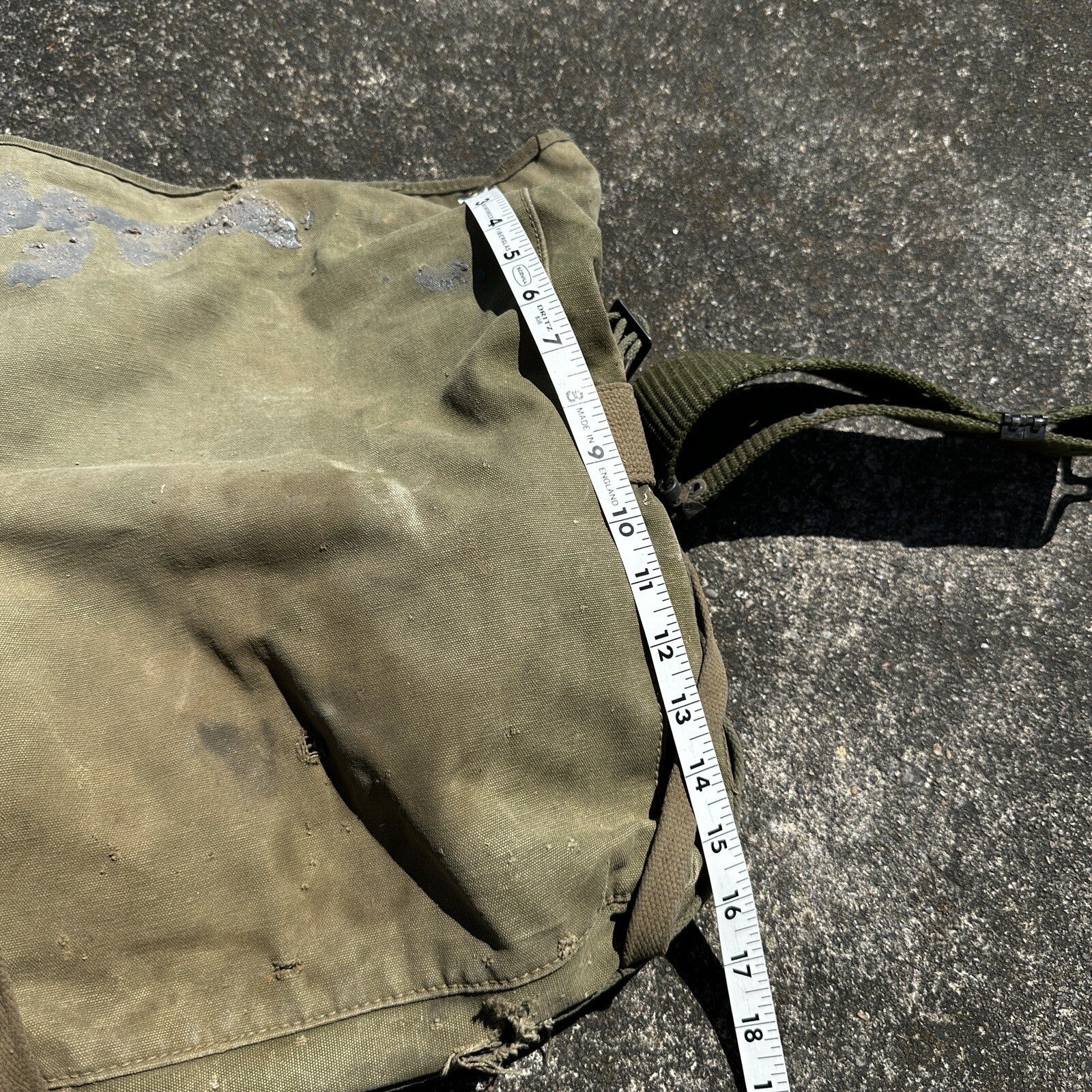 Korea US GI Gas Mask Bag Original Backpack Belt WWII Haversack 1960s?