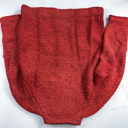 VTG Sweater Mens L Red Cable Knit Ribbed Full Zip 1950s Rockabilly Talon Rare