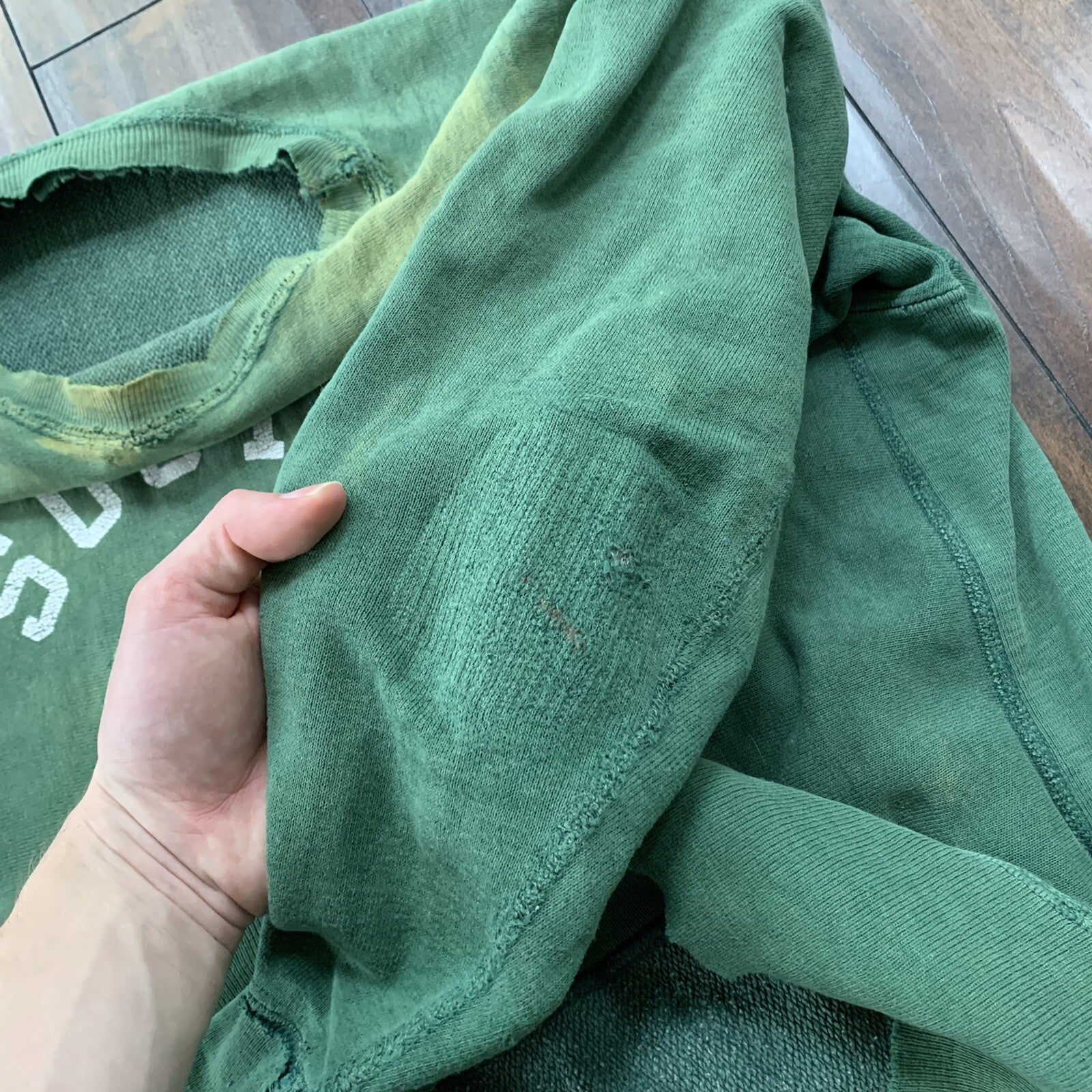 70s Vintage Champion Green USA Reverse Weave Sweatshirt L South Soccer Thrashed