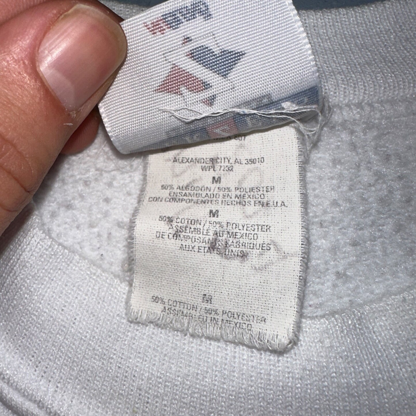 Jerzees VTG 90s Blank White Crewneck Jumper Sweatshirt USA Lot 1 Clean No Print