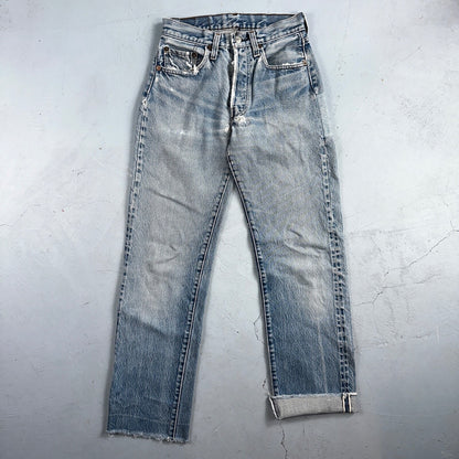 Levis 501 Vintage 80s Redline Selvedge USA XX Jeans Light Wash 524 Act 25x29
