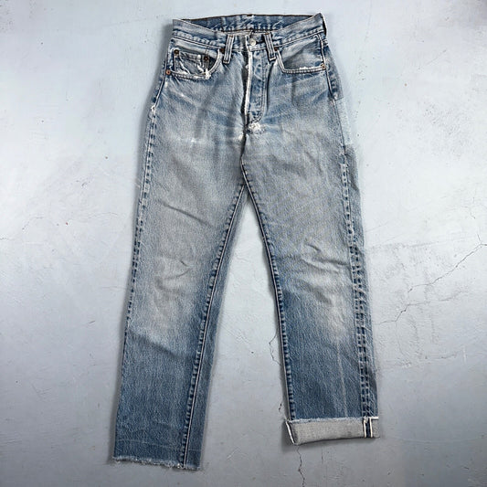 Levis 501 Vintage 80s Redline Selvedge USA XX Jeans Light Wash 524 Act 25x29
