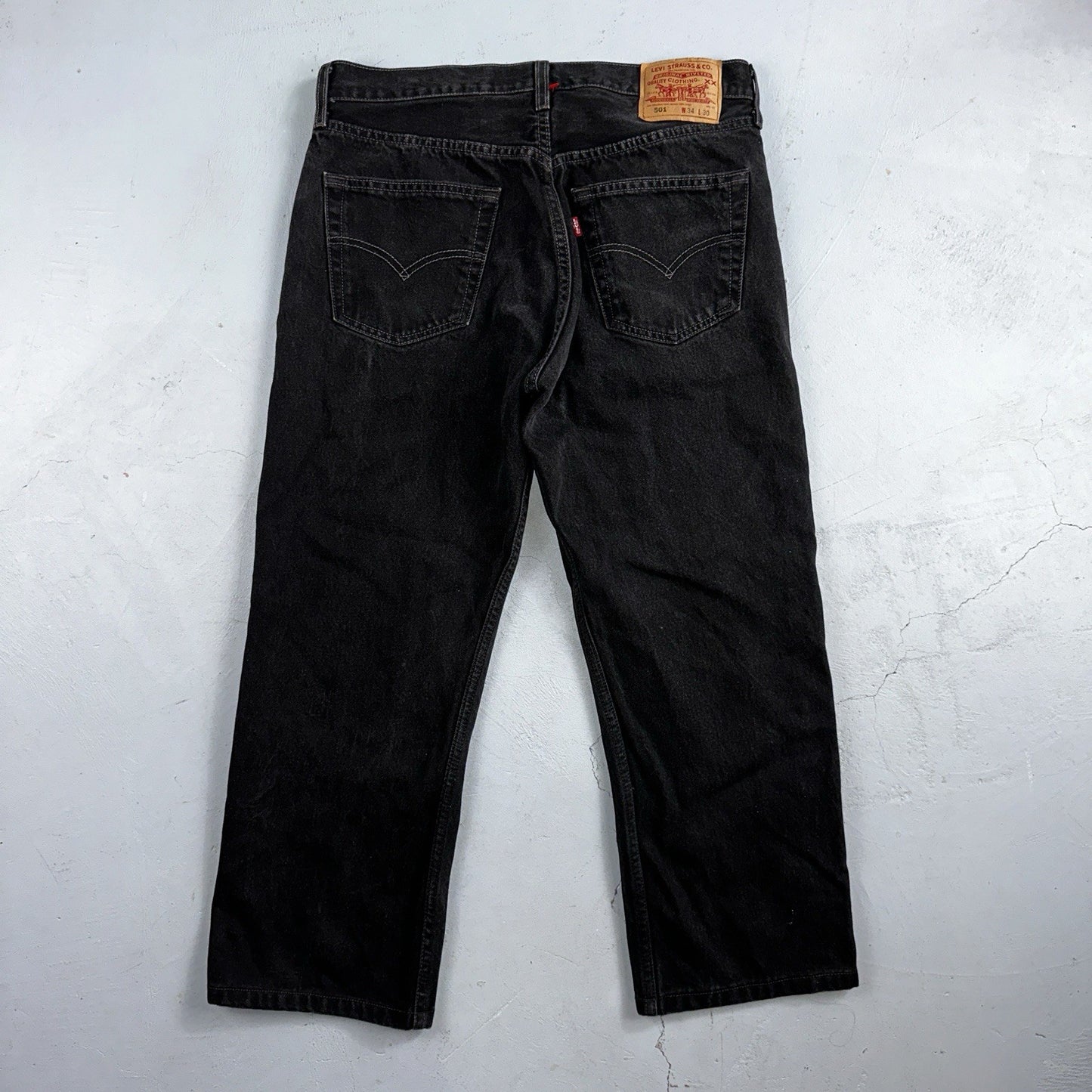 Levis 501 Vintage 90s Y2K XX Straight Leg Jeans Black Dark Wash 34x30 Act 32x25