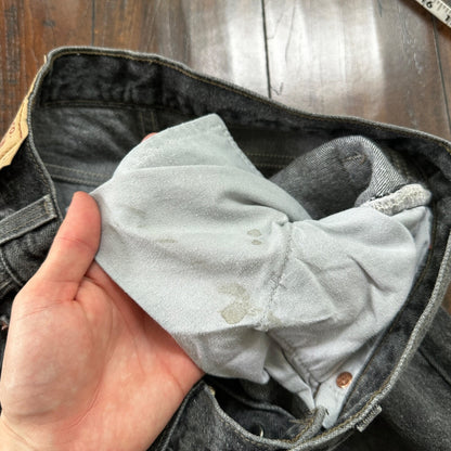 VTG 90s Levis 501 Button Fly 32x34 USA Tag Jeans Black Wash XX Act 30x32