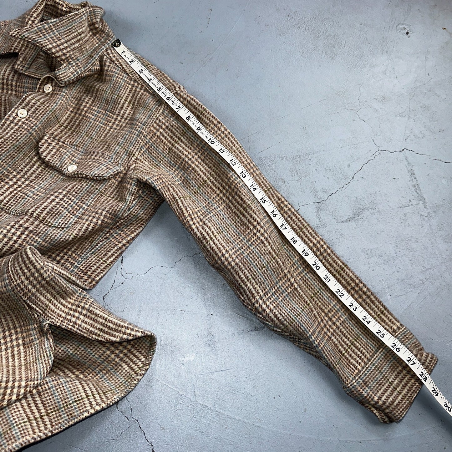 VTG 1960s EMPIRE USA Men’s M Brown Plaid Wool Shirt Rockabilly RARE 50s 60s