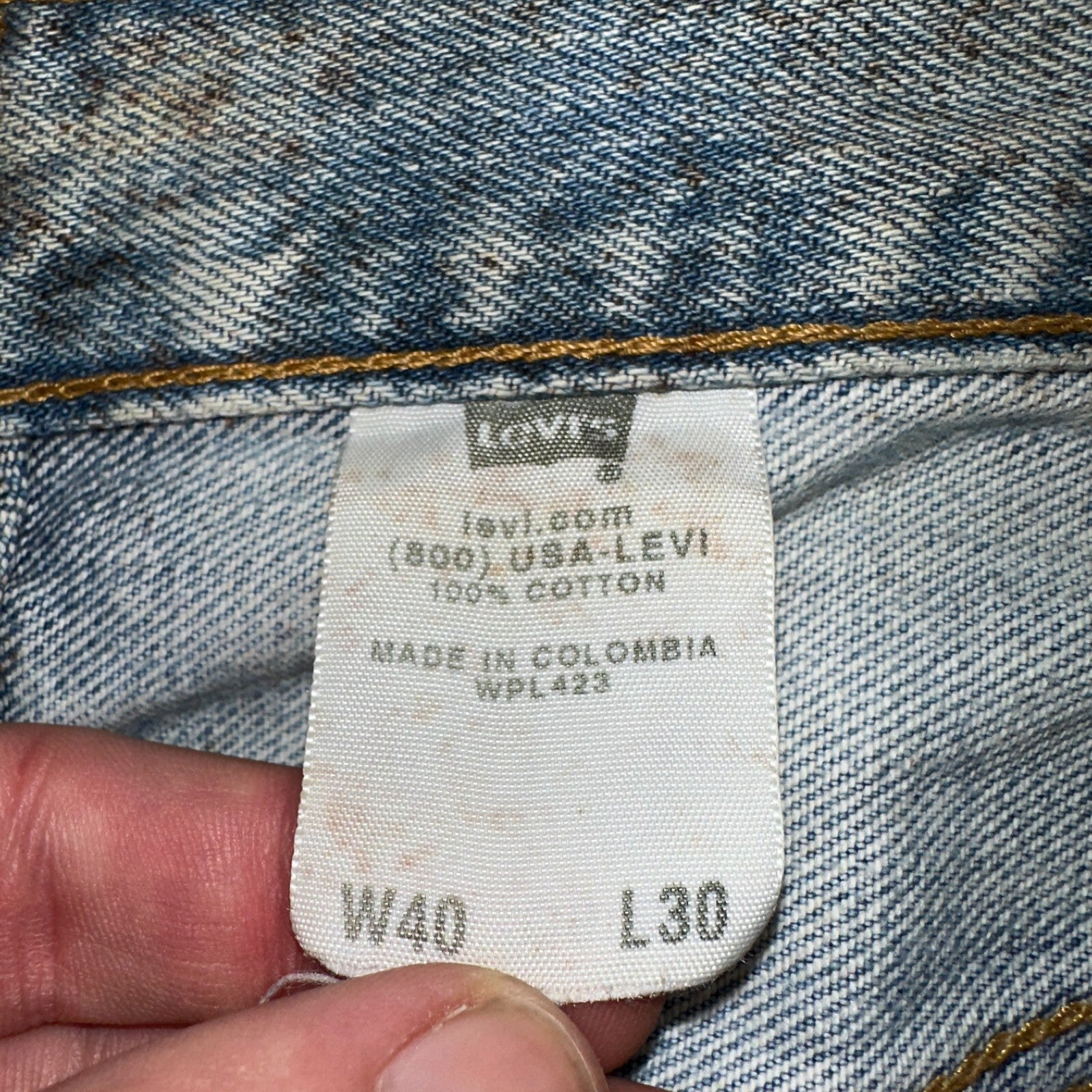 Levis 501 Vintage Y2K XX Straight Leg Jeans 90s Blue Light Wash 40x30 Act 40x29