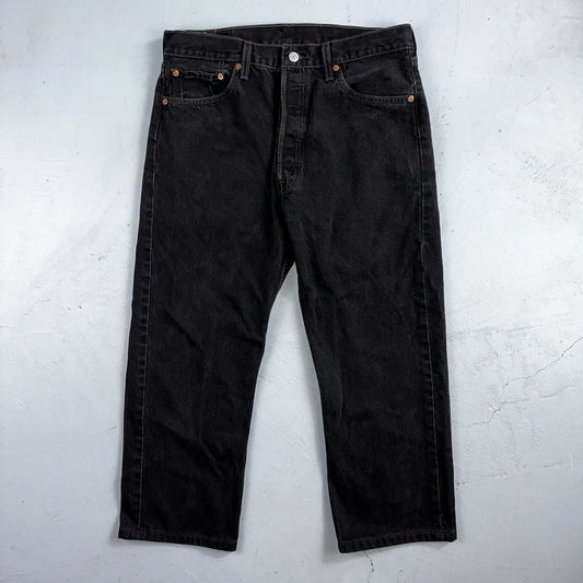 Levis 501 Vintage 90s Y2K XX Straight Leg Jeans Black Dark Wash 34x30 Act 32x25