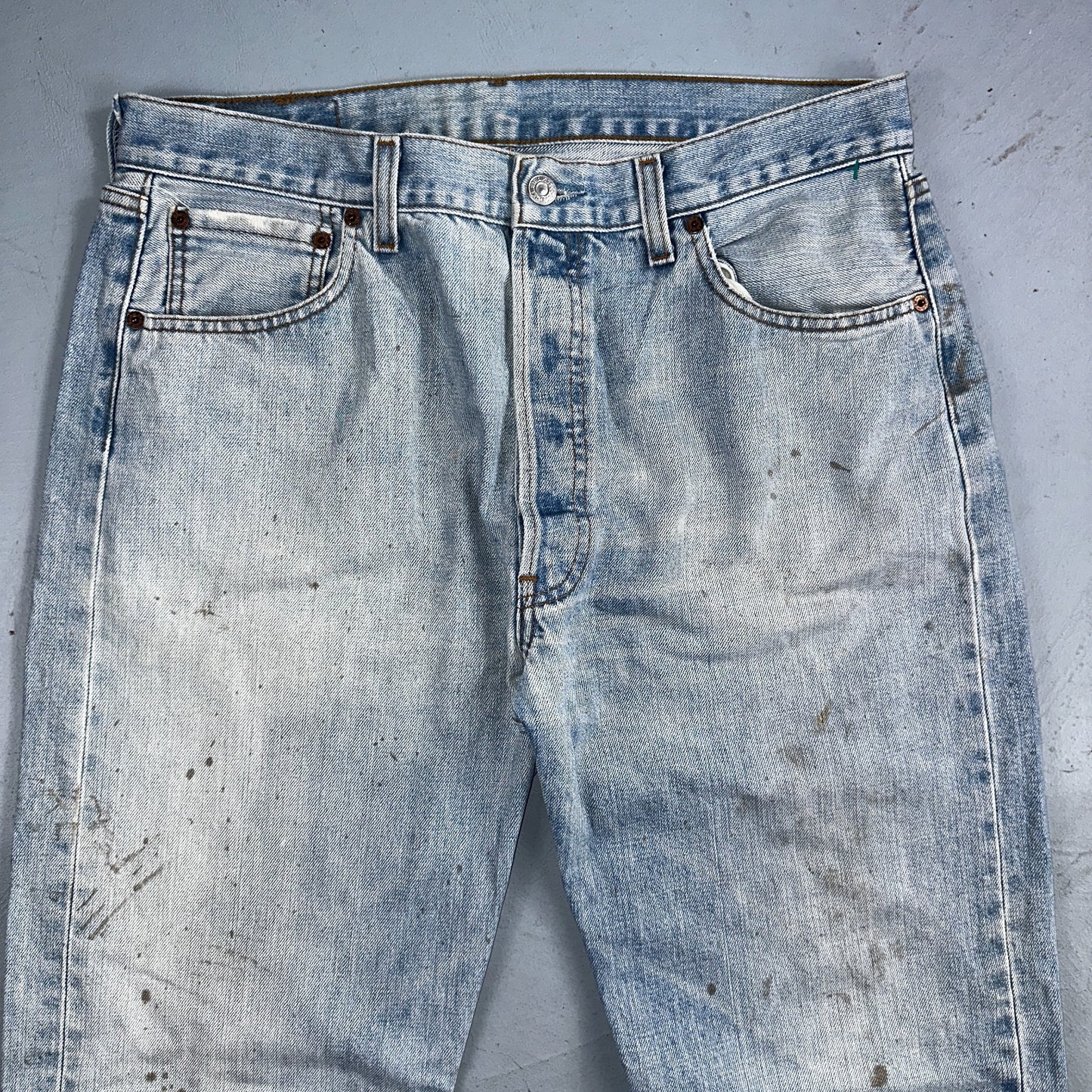 Levis 501 Vintage 90s Poland Straight Leg Jeans Blue Light Wash 36x32 Act 34x31