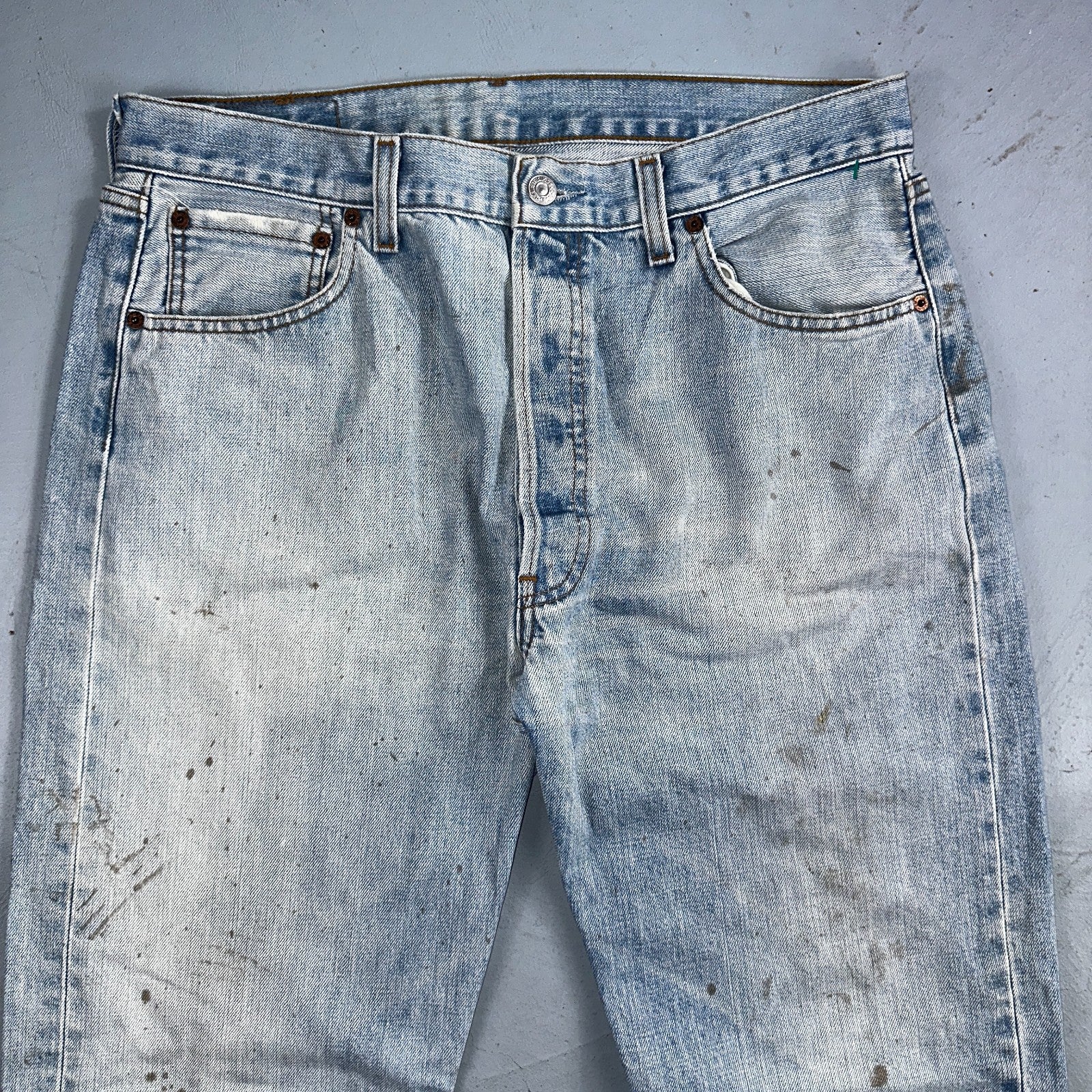 Levis 501 Vintage 90s Poland Straight Leg Jeans Blue Light Wash 36x32 Act 34x31