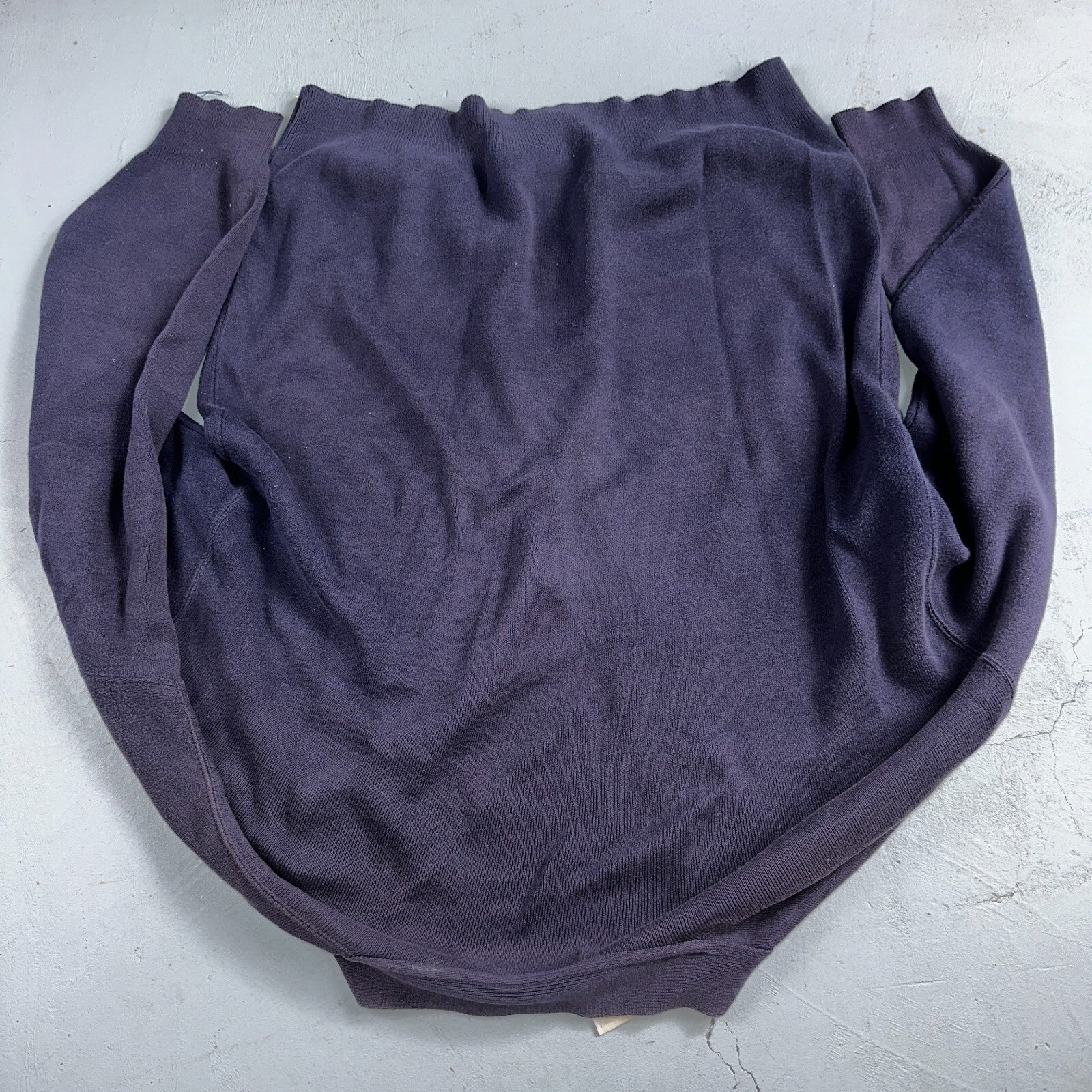 Vintage 70s Robert Bruce Cardigan Sweater Adult XL Navy Grandpa Grunge Faded