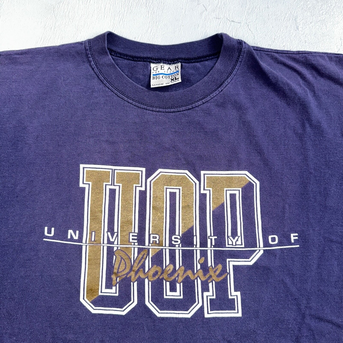 Phoenix University USA UOP Y2K VTG T Shirt Navy Champion Style College Preppy