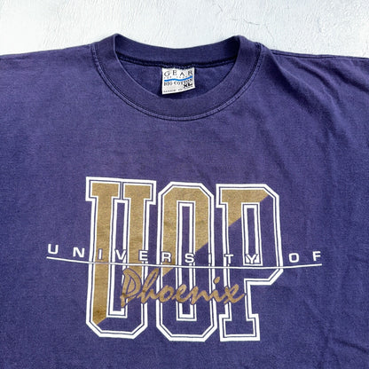 Phoenix University USA UOP Y2K VTG T Shirt Navy Champion Style College Preppy